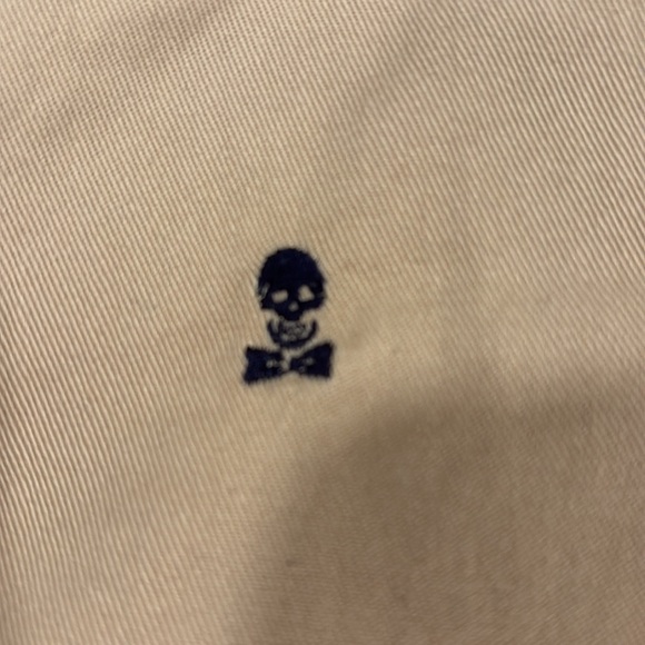Ridiculously cute chinos with bow-tie skull embroidery - crewcuts size 12! - Picture 2 of 5